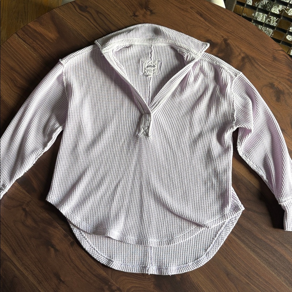 Aerie Lavender Waffle Knit Long Sleeve Sz xxs